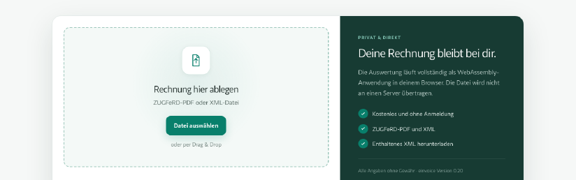 Vorschau des E-Rechnungsprüfers